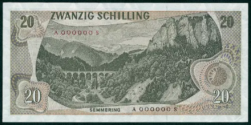 Austrian 20 Schilling (Carl von Ghega) Front Accepted for Exchange 1967