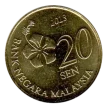 20 Sen Malaysian Coin Third Edition) Obverse First Issued 2011 Accepted For Exchange