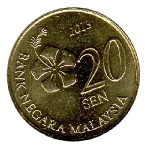 20 Sen Malaysian Coin Third Edition) Obverse First Issued 2011 Accepted For Exchange