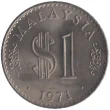 1 Dollar Malaysian Coin (First Series) Obverse First Issued 1971 Front Accepted For Exchange