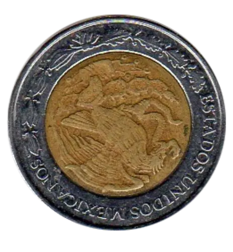 1 Mexican Peso Coin Obverse First Issued 1996 Accepted For Exchange