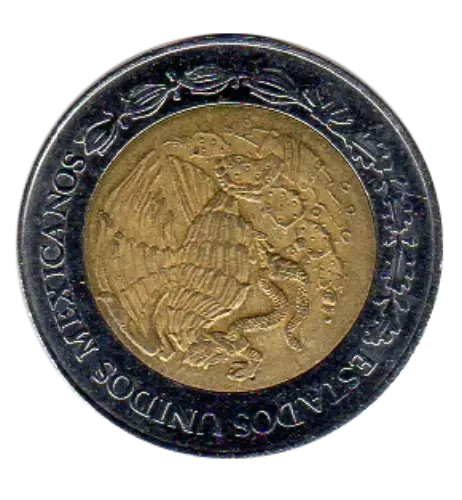 2 Mexican Pesos Coin Obverse First Issued 1996 Accepted For Exchange