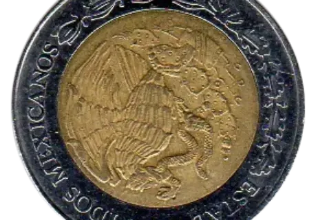 2 Mexican Pesos Coin Obverse First Issued 1996 Accepted For Exchange