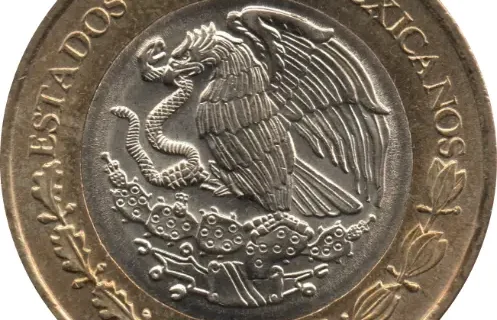 10 Mexican Peso Coin Obverse First Issued 1997 Accepted For Exchange
