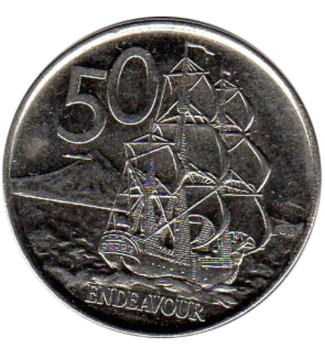 50 Cent New Zealand Dollar coin Obverse First Issued 2006 Accepted For Exchange