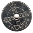 1 Norwegian Krone Coin Obverse First Issued 1997 Accepted For Exchange