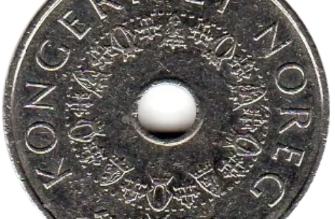 5 Norwegian Kroner Coin Obverse First Issued 1998 Accepted For Exchange