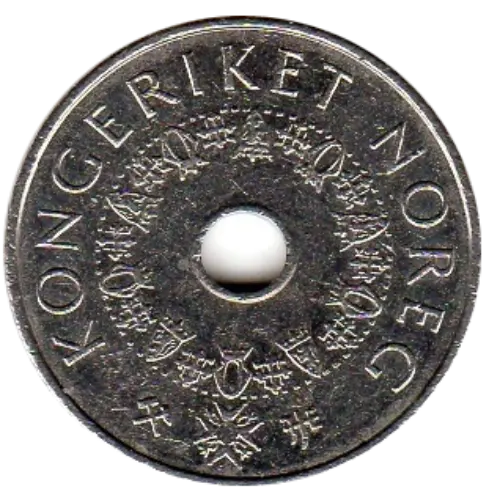 5 Norwegian Kroner Coin Obverse First Issued 1998 Accepted For Exchange