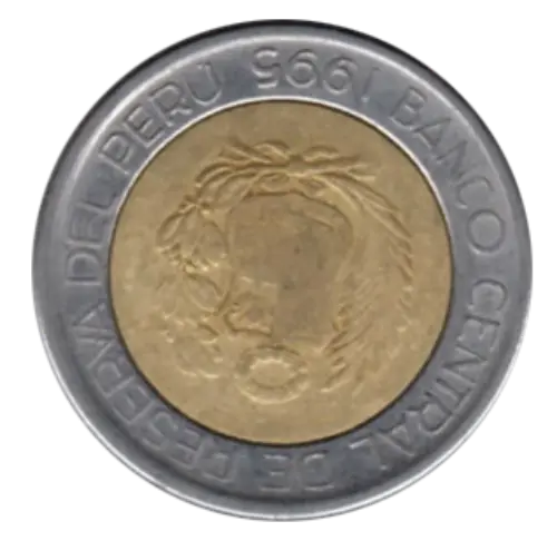 5 Peruvian Sol Coin First Issued 1994 Obverse Accepted For Exchange