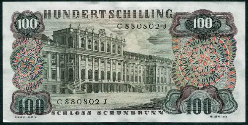 100 Austrian Schilling banknote (Johann Strauss) Front Accepted For Exchange 1960