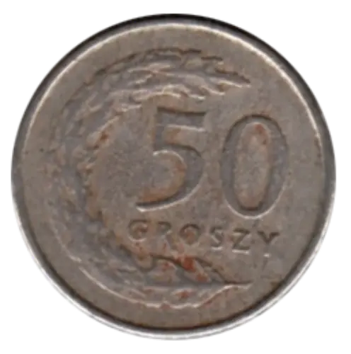 50 Groschen Polish Coin First Issued 1990 Obverse Accepted For Exchange