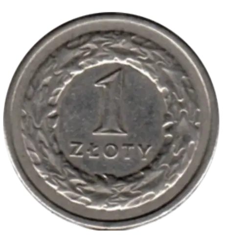 1 Polish Zloty Coin First Issued 1990 Obverse Accepted For Exchange