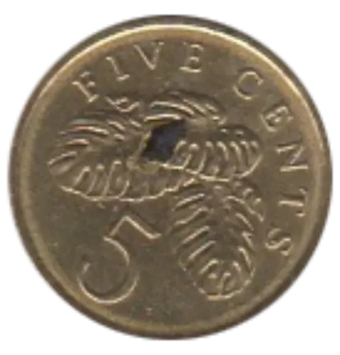 5 Cent Singapore First Issued 1985 Obverse Accepted For Exchange