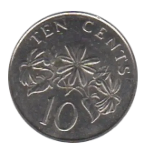 10 Cents Singapore Coin First Issued 1985 Obverse Accepted For Exchange
