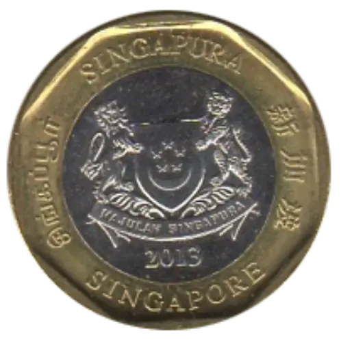 1 Singapore Dollar First Issued 2013 Obverse Accepted For Exchange