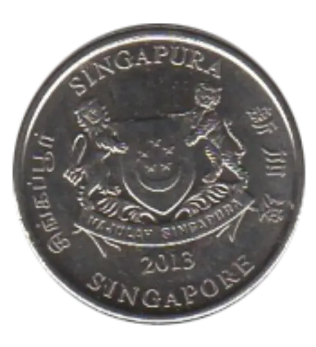 20 Cent Singapore Coin (Third Edition) First Issued 2013 Obverse Accepted For Exchange