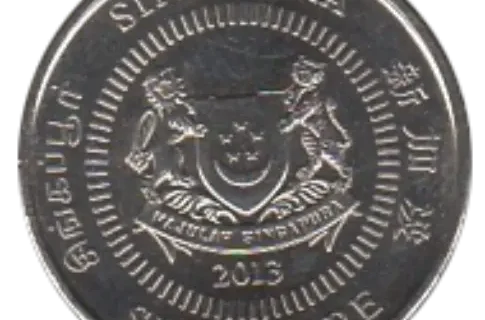 50 Cent Singapore Coin (Third Edition) First Issued 2013 Front Accepted For Exchange
