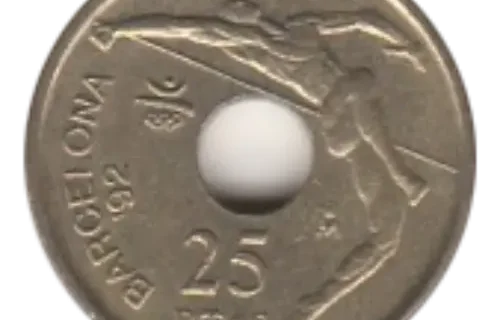 25 Spanish Pesetas First Issued 1990 Obverse Accepted For Exchange