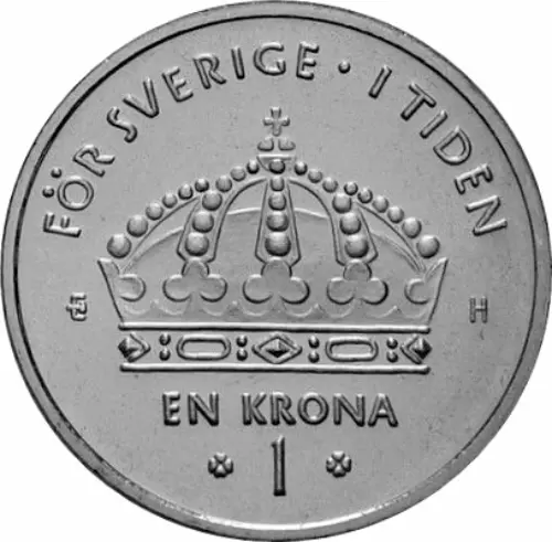 1 Swedish Krona Issued 2001 Obverse Accepted For Exchange