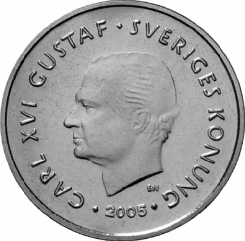 1 Swedish Krona Issued 2001 Obverse Accepted For Exchange