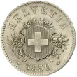 20 Rappen Swiss Franc Coin First Issued 1850 Front Accepted For Exchange