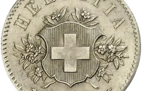 20 Rappen Swiss Franc Coin First Issued 1850 Front Accepted For Exchange
