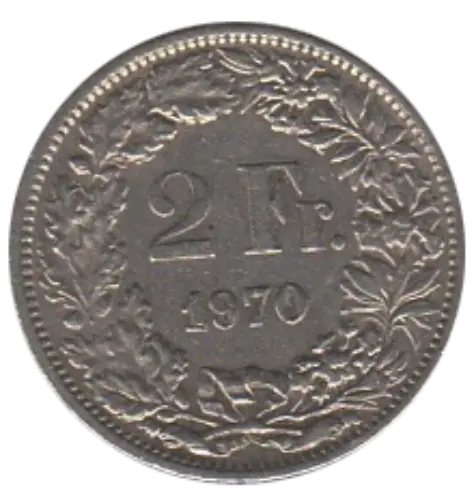 2 Swiss Francs First Issued 1874 Front Accepted For Exchange