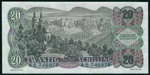 Austrian 20 Schilling (Carl Auer von Welsbach) Front Accepted for Exchange 1956