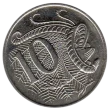 Australian 10 Cent Coin Obverse