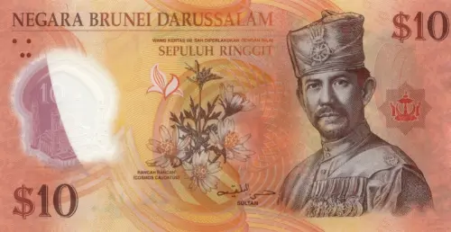 Brunei 10 Ringgit Banknote Front Issued 2011 Accepted For Exchange