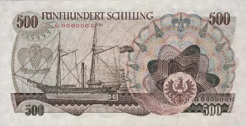 Austrian 500 Schilling (Joseph Ressel) Front Accepted for Exchange 1965