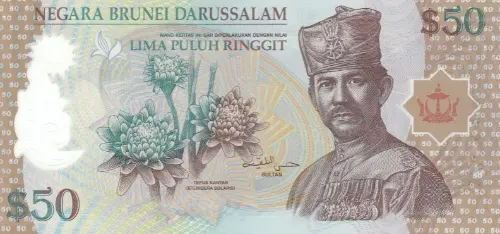 Brunei 50 Ringgit Banknote Front Issued 2004 Accepted For Exchange