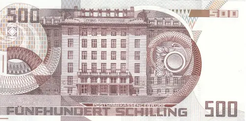 Austrian 500 Schilling (Otto Wagner) Front Accepted for Exchange 1985