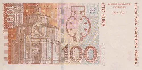 Croatian 100 Kuna Banknote Front Issued 2012 Accepted For Exchange