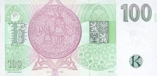 Czech Republic 100 Korun Banknote Front Issued 1995 Accepted For Exchange