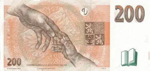 Czech Republic 200 Korun Banknote Front Issued 1998 Accepted For Exchange