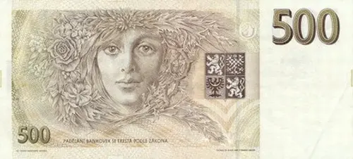 Czech Republic 500 Korun Banknote Front Issued 1993 Accepted For Exchange