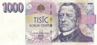 Czech Republic 1000 Korun Banknote Front Issued 1996 Accepted For Exchange