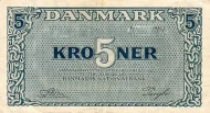 Danish 5 Kroner Banknote Front Issued 1950 Accepted For Exchange