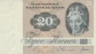 Danish 20 Kroner Banknote Front Issued 1980 Accepted For Exchange