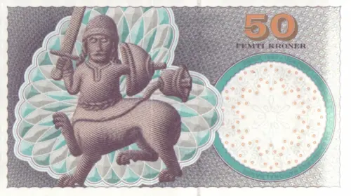 Danish 50 Kroner Banknote Front Issued 1999 Accepted For Exchange