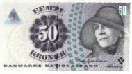 Danish 50 Kroner Banknote Front Issued 1999 Accepted For Exchange