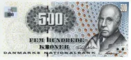 Danish 500 Kroner Banknote Front Issued 2003 Accepted For Exchange