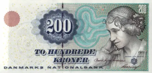 Danish 200 Kroner Banknote Front Issued 2000 Accepted For Exchange