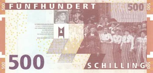Austrian 500 Schilling(Rosa Mayreder) Banknote Front Issued 1997 accepted for exchange