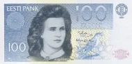 Estonian 100 kroon Banknote Front Issued 1991 Accepted For Exchange