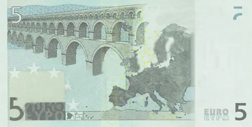 European 5 Euro Banknote Front Issued 2002 Accepted For Exchange