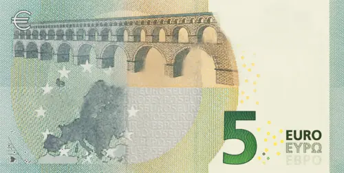 European 5 Euro Banknote Front Issued 2013 Accepted For Exchange