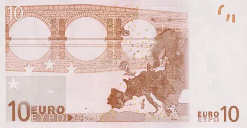European 10 Euro Banknote Front Issued 2002 Accepted For Exchange