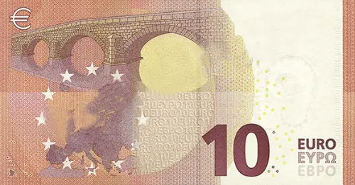 European 10 Euro Banknote Front Issued 2014 Accepted For Exchange